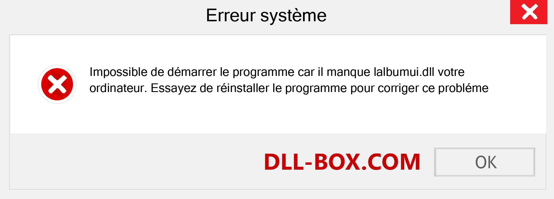 Le fichier lalbumui.dll est manquant ?. Télécharger pour Windows 7, 8, 10 - Correction de l'erreur manquante lalbumui dll sur Windows, photos, images